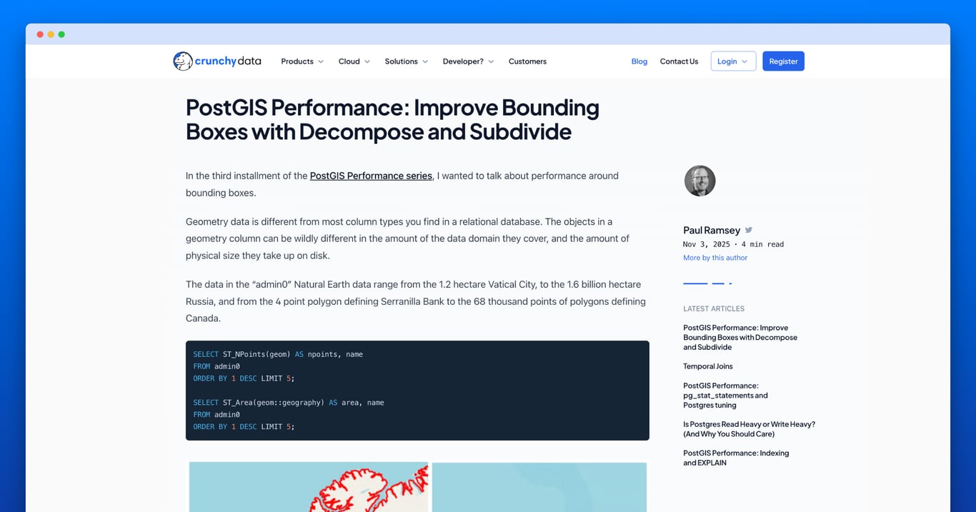 保罗·拉姆齐：PostGIS性能：通过分解和细分提升边界框性能