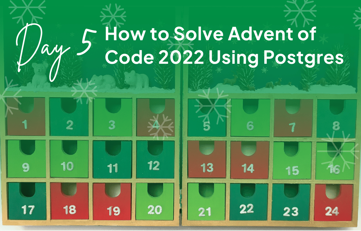 How to Solve Advent of Code 2022 Using Postgres... Crunchy Data Blog