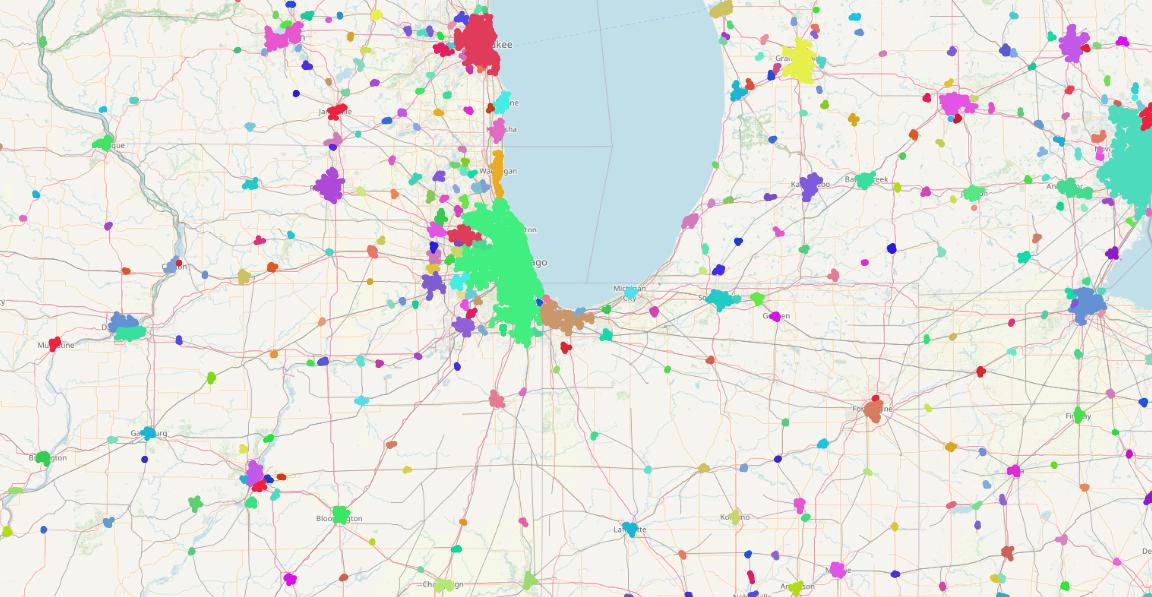 PostGIS Clustering with DBSCAN