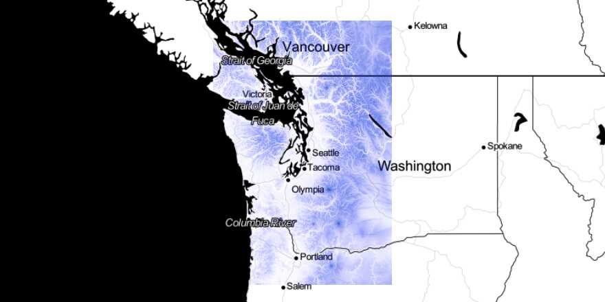 map of the pacific northwest of the united states with a topographic overlay