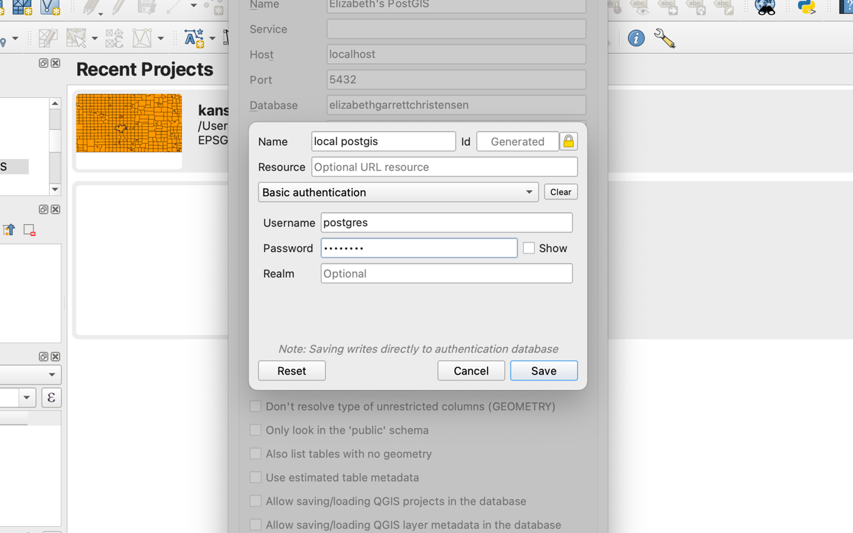 connect qgis to a postgres