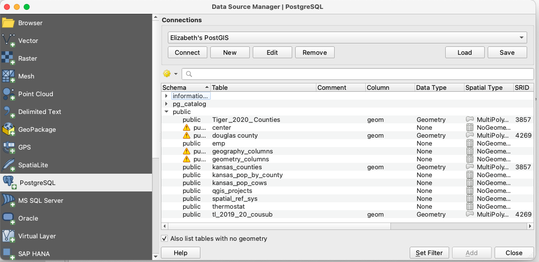 qgis db import errors