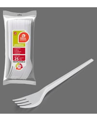 Tenedor Blanco Reutilizable Best 25 u
