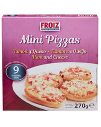 Mini pizzas Froiz jamón y queso 9 u 270 g