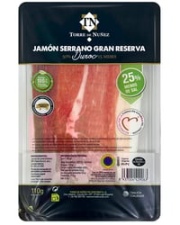 Jamón serrano Torre de Núñez raza Duroc 25% menos de sal 110 g