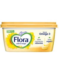 Margarina Flora vegetal sin aceite de palma y rica en omega 3 400 g