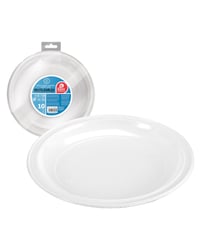 Plato Blanco llano Reutilizable Best Products 22 cc 10 unidades