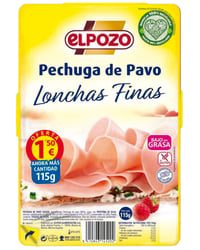 Pechuga de pavo ElPozo bajo en grasa finas lonchas 115 g