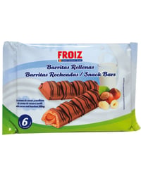 Barritas Froiz rellenas con cacao y avellanas 6 u 126 g