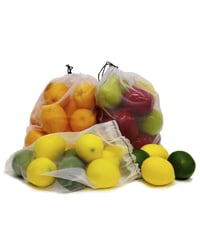 Bolsa reutilizable malla frutas y verduras 30x35 cm 4 u