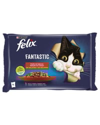 Comida gatos Félix Fantastic gelatinas carne 4x85 g