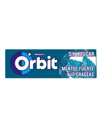 Chicle Orbit Mentol Fuerte gragea 10 unidades