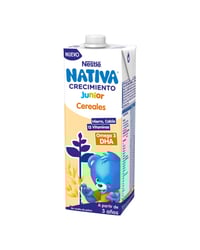 Preparado lácteo infantil Nestlé Nativa Crecimiento Junior +2 con cereales 1 L