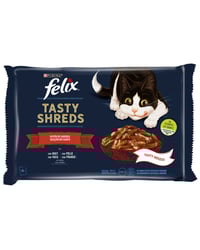 Comida gato Félix Tasty & Shreds carnes 4x80 g