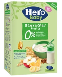 Papilla Hero Baby 8 cereales con frutas 340 g
