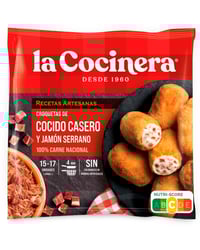 Croquetas La Cocinera Artesanas de cocido casero con jamón serrano 500g