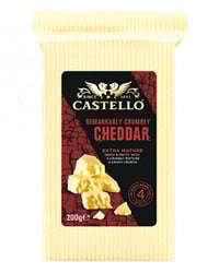 Queso Castello Cheddar blanco extra curado taco 200 g