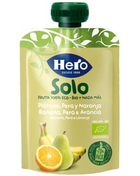 Bolsita Hero Solo pera, plátano y naranja ecológico 100 g