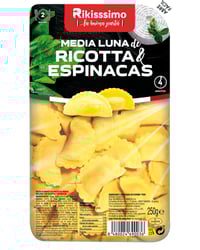 Pasta fresca Rikisssimo ravioli rellena de queso Ricotta y Espinacas 250 g