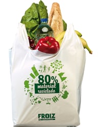 Bolsa camiseta reutilizable 53x60 cm 80% material reciclado
