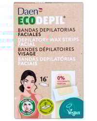 Bandas de cera depilatoria Daen ecodepil facial 16 u