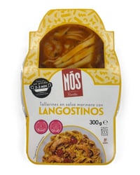 Tallarines en salsa marinara con langostinos Nós 300 g