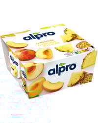 Alpro soja melocotón 2x 125 g, y piña/frutas de la pasión 2x125 g
