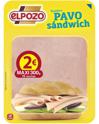 Fiambre sandwich de pavo ElPozo formato maxi 270 g