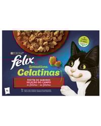 Comida gatos Félix Sensations gelatinas carne 4x85 g