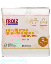 Servilletas Froiz 33x33 blancas 2 capas 100 u