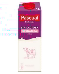 Leche Pascual sin lactosa desnatada 1 L