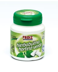 Chicles Froiz hierbabuena sin azúcar bote 100 g 70 u
