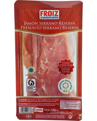 Jamón serrano Reserva Froiz finas lonchas 120 g