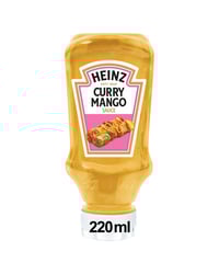 Salsa Heinz Curry Mango bocabajo 220ml