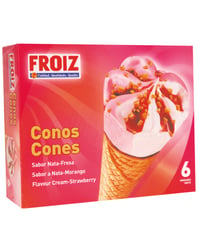 Helado Froiz cono nata/fresa 6 u 390 g