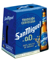 Cerveza San Miguel 0,0% alcohol botella pack 6x25 cl