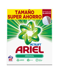 Detergente Ariel actilift en polvo 65 cacitos