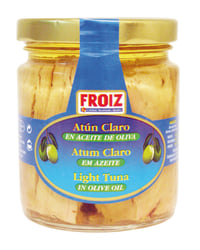 Atún claro Froiz en aceite de oliva cristal 140 g