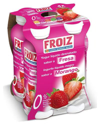 Yogur Froiz líquido 0% fresa 4x158 g
