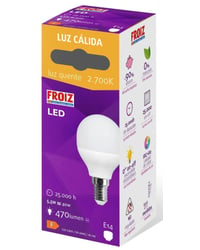Bombilla Froiz Led Esférica 6W E14 Cálida F