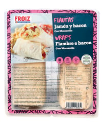 Flautas Froiz jamón y bacon con Mozzarella y un toque de orégano 275 g