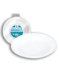 Plato Reutilizable Postre Blanco Best Products 12 u