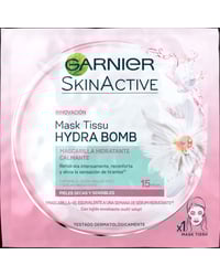 Mascarilla facial Garnier Hydra Bomb calmante pieles secas y sensibles u