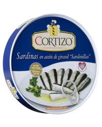 Sardina Cortizo en aceite de girasol 20/30 piezas fácil apertura 182 g