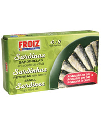 Sardina Froiz en aceite de oliva reducido en sal 6/8 fácil apertura 57 g
