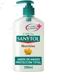Jabón de manos Sanytol antibactericida nutritivo dosificador 250 ml