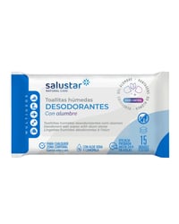 Toallitas desodorantes Salustar con alumbre 15 u