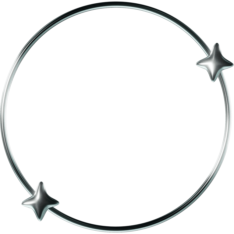 Chrome Circle Frame Two Stars
