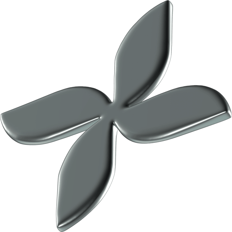 Chrome Four Petal Leaf