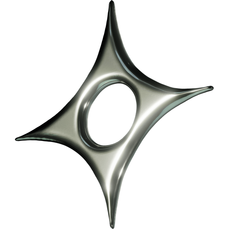 Chrome Four Point Star Hollow Small
